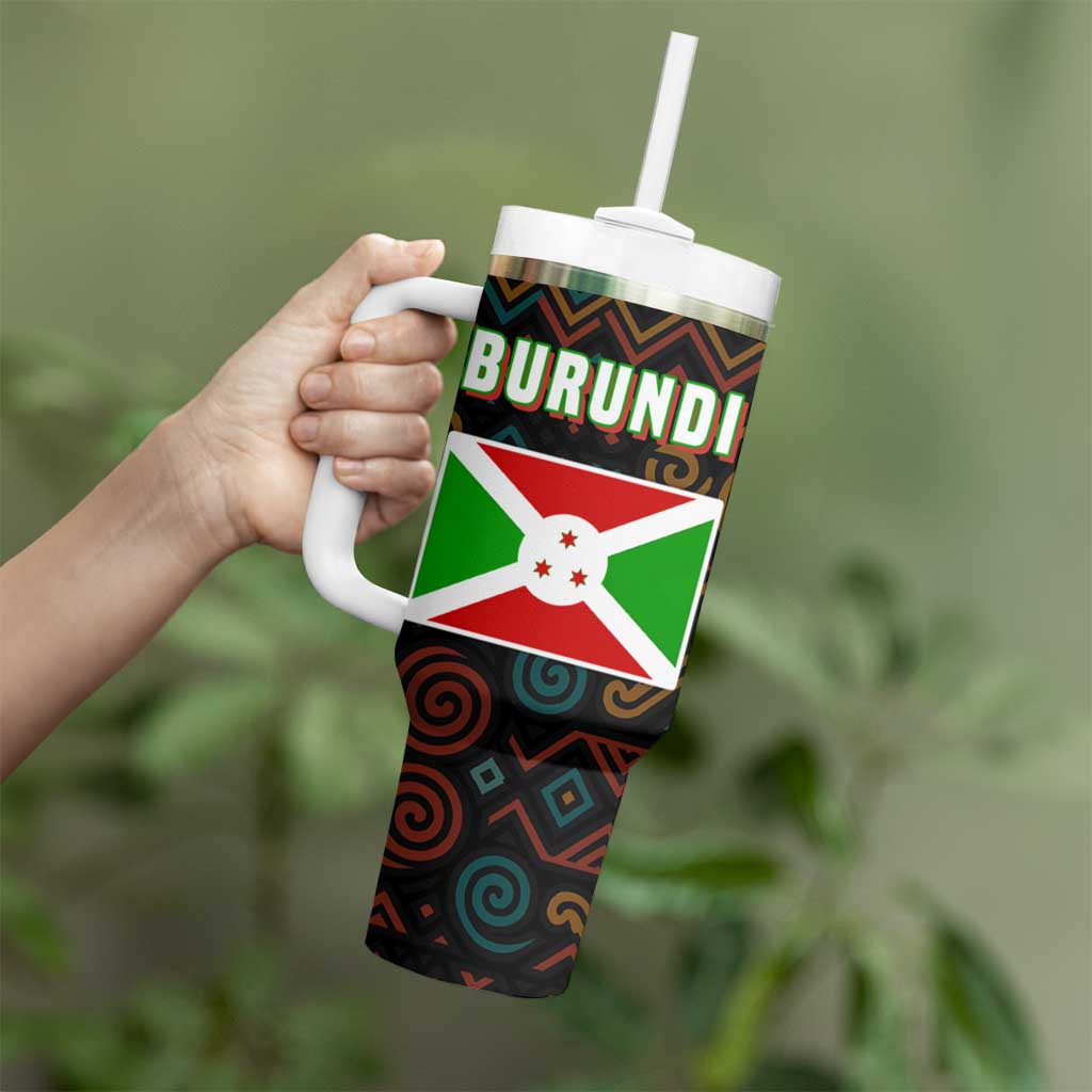 Burundi Turaco Tumbler With Handle with National Bird and Flag Pattern