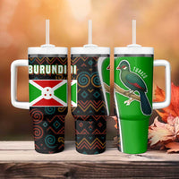 Burundi Turaco Tumbler With Handle with National Bird and Flag Pattern
