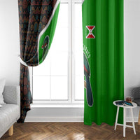 Burundi Turaco Window Curtain with National Bird and Flag Pattern