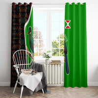 Burundi Turaco Window Curtain with National Bird and Flag Pattern