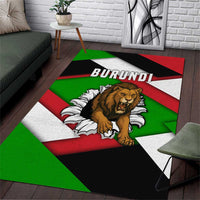 Burundi - Roaring Lion Area Rug with National Flag Colors