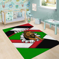 Burundi - Roaring Lion Area Rug with National Flag Colors