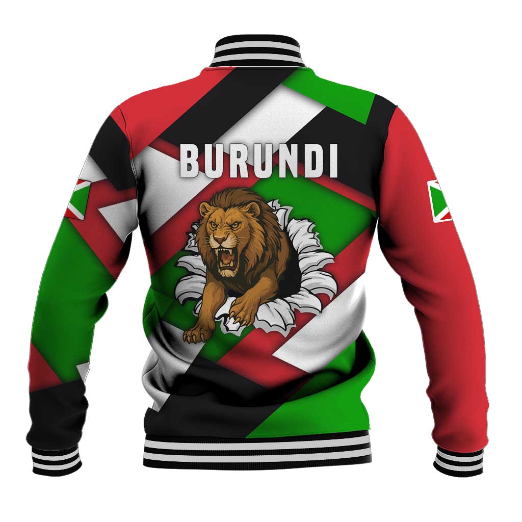 Burundi - Roaring Lion Baseball Jacket with National Flag Colors