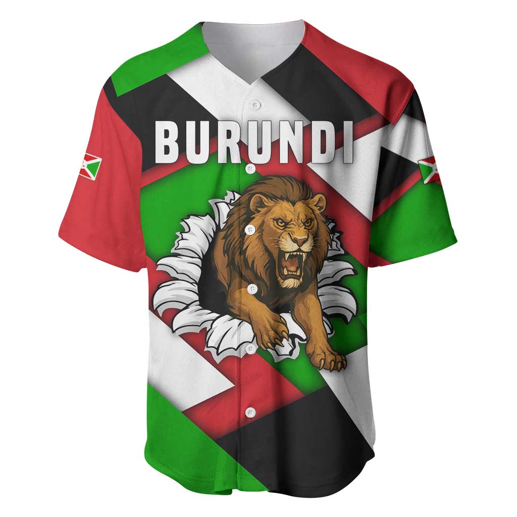 Burundi - Roaring Lion Baseball Jersey with National Flag Colors