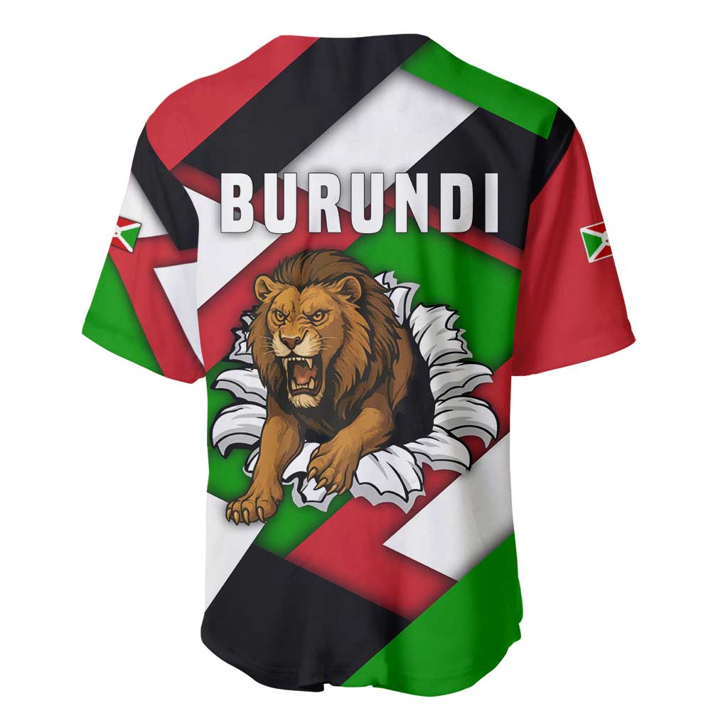 Burundi - Roaring Lion Baseball Jersey with National Flag Colors
