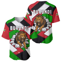 Burundi - Roaring Lion Baseball Jersey with National Flag Colors
