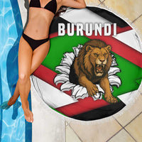 Burundi - Roaring Lion Beach Blanket with National Flag Colors