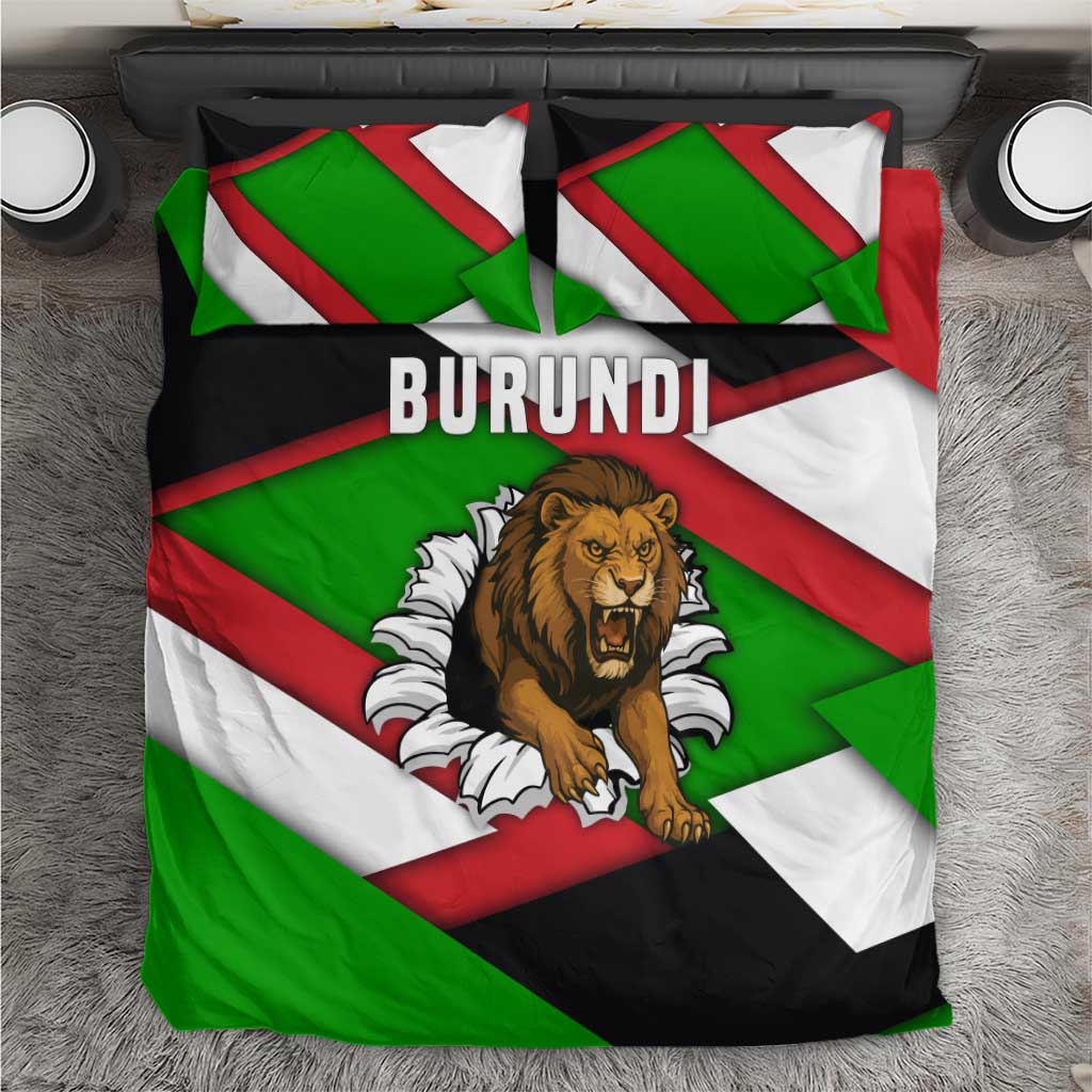 Burundi - Roaring Lion Bedding Set with National Flag Colors