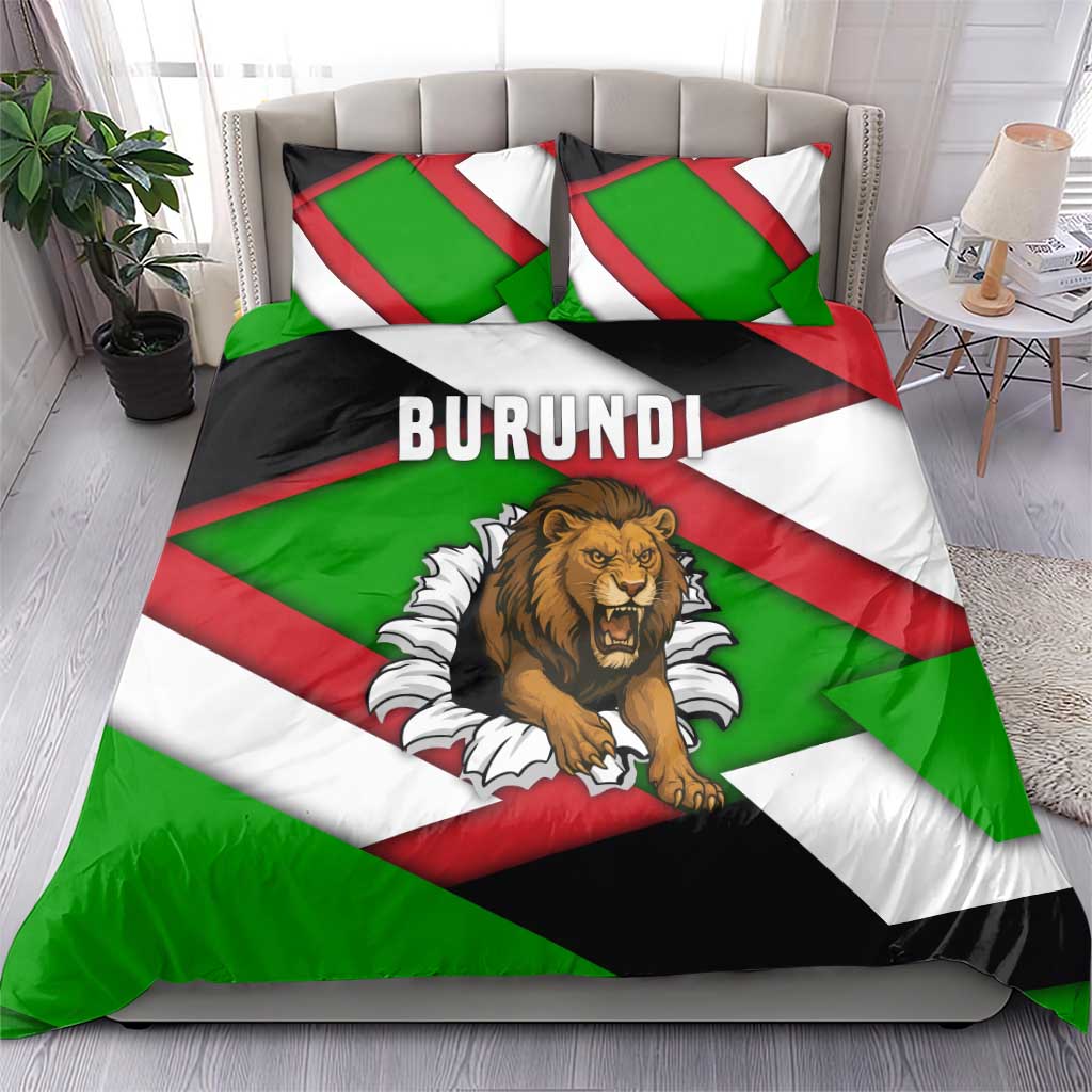 Burundi - Roaring Lion Bedding Set with National Flag Colors