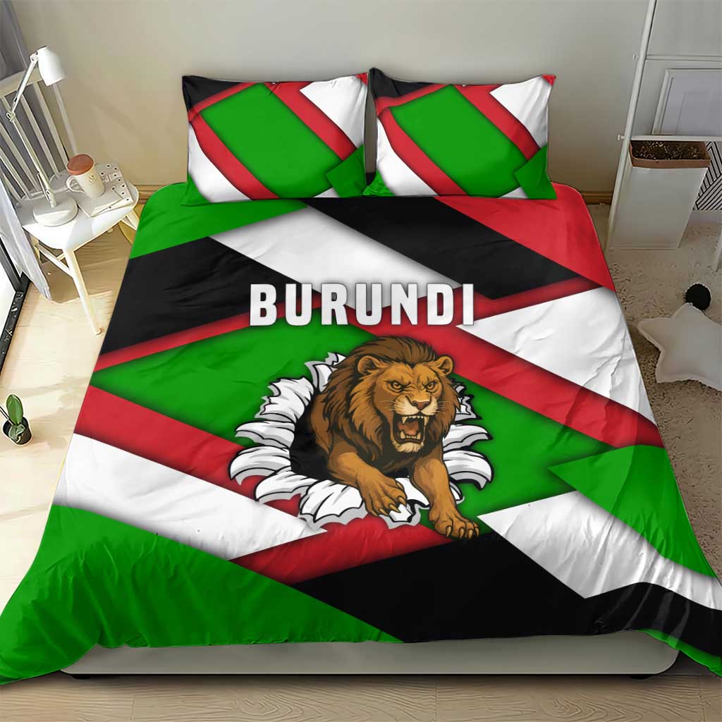 Burundi - Roaring Lion Bedding Set with National Flag Colors