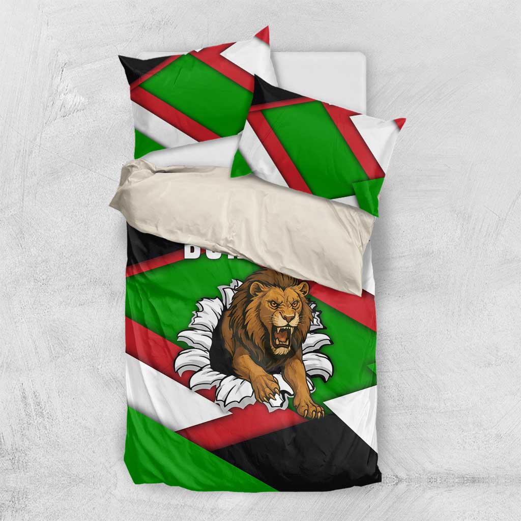 Burundi - Roaring Lion Bedding Set with National Flag Colors