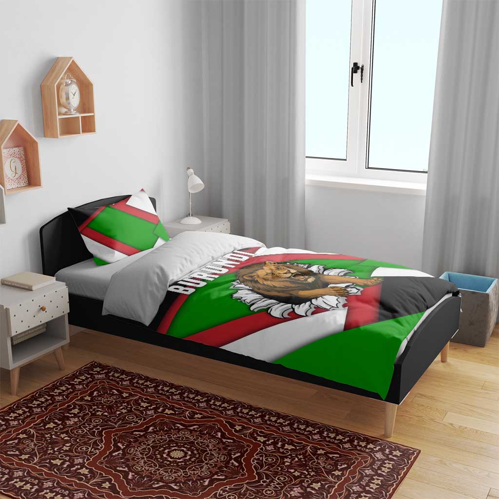 Burundi - Roaring Lion Bedding Set with National Flag Colors