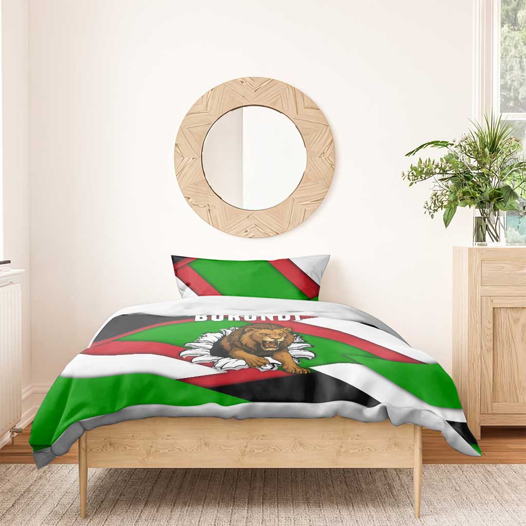 Burundi - Roaring Lion Bedding Set with National Flag Colors