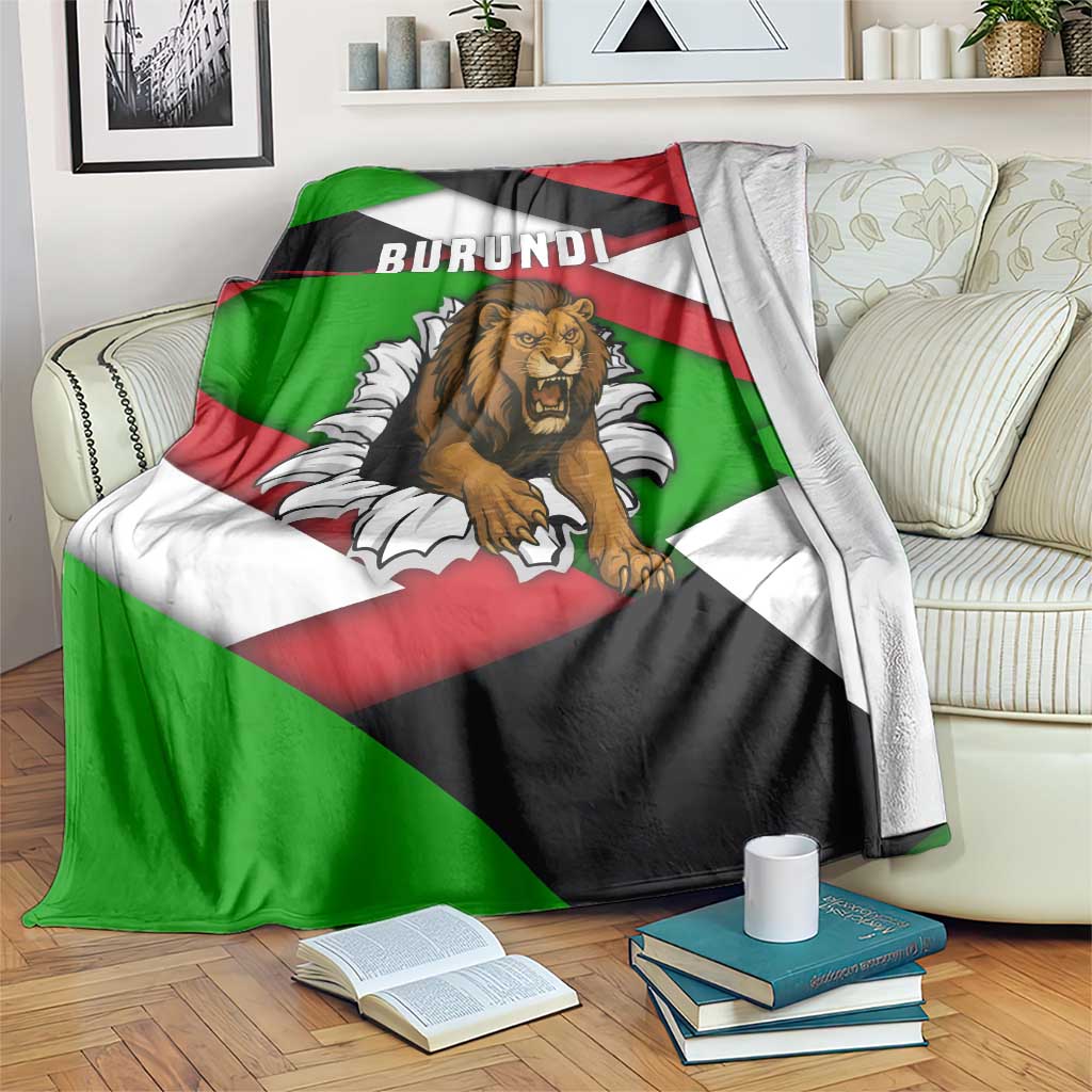 Burundi - Roaring Lion Blanket with National Flag Colors