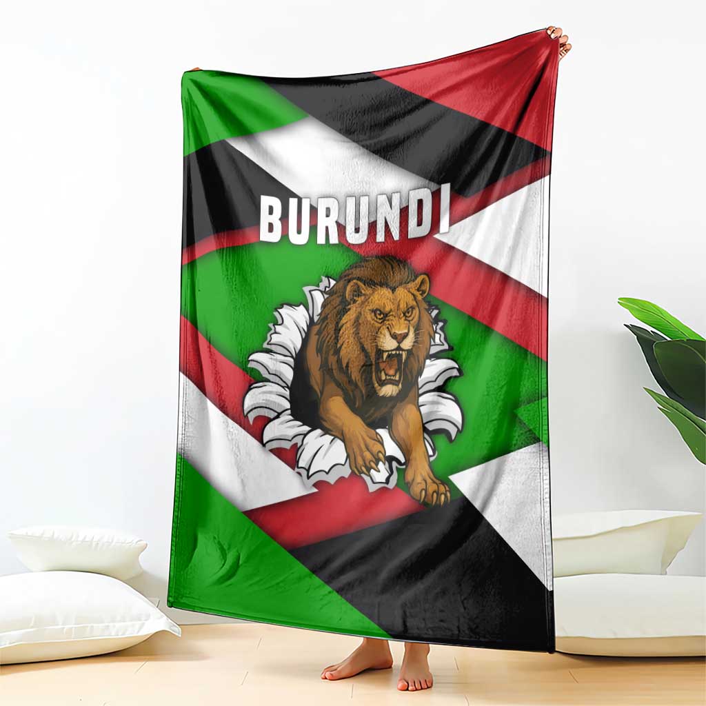 Burundi - Roaring Lion Blanket with National Flag Colors