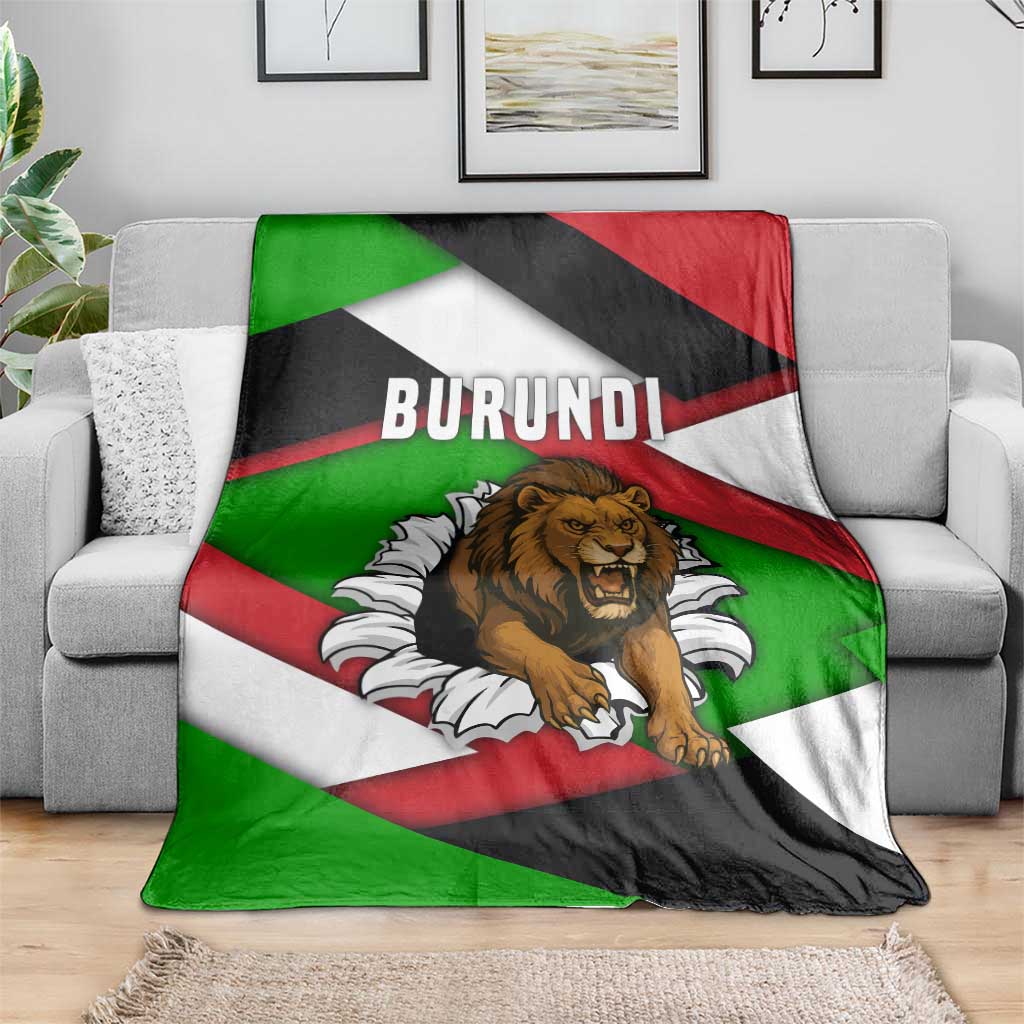 Burundi - Roaring Lion Blanket with National Flag Colors