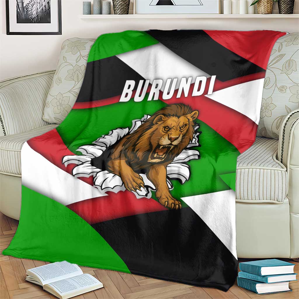Burundi - Roaring Lion Blanket with National Flag Colors