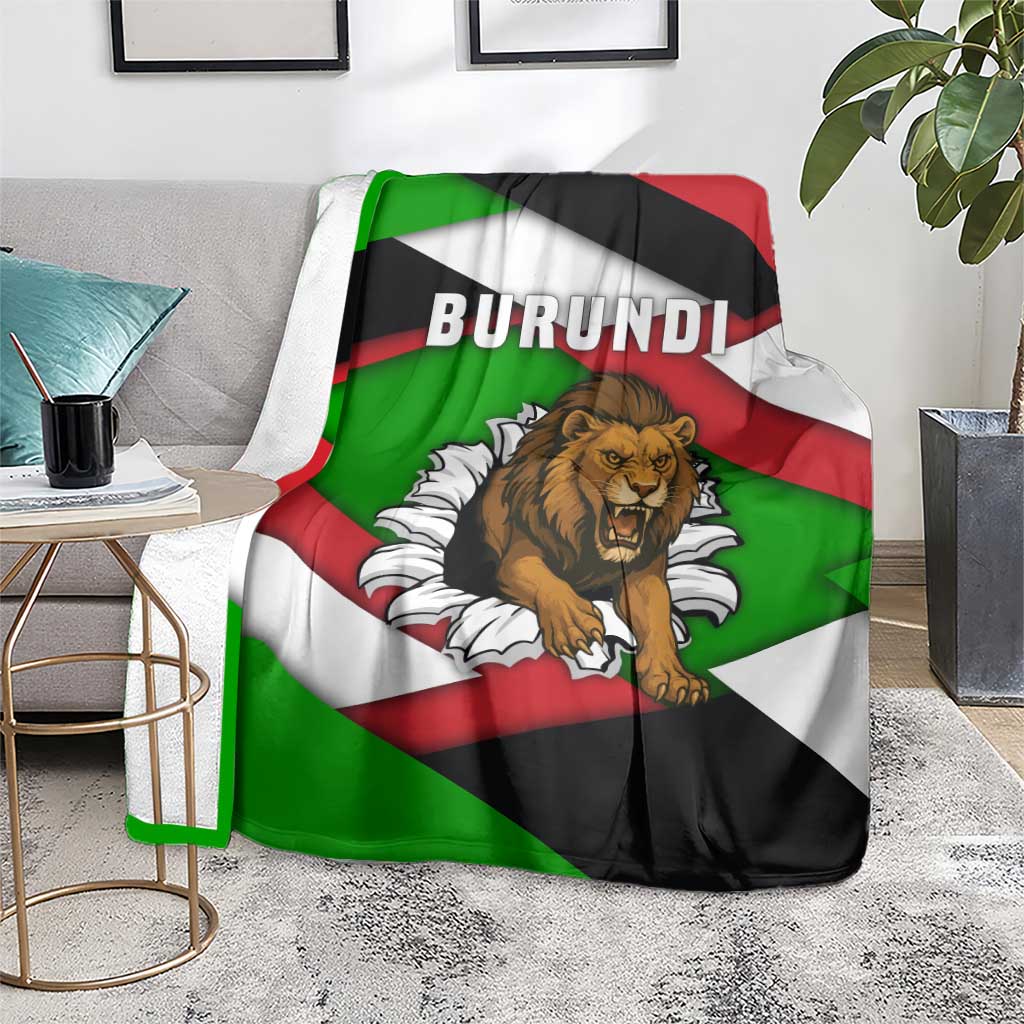 Burundi - Roaring Lion Blanket with National Flag Colors