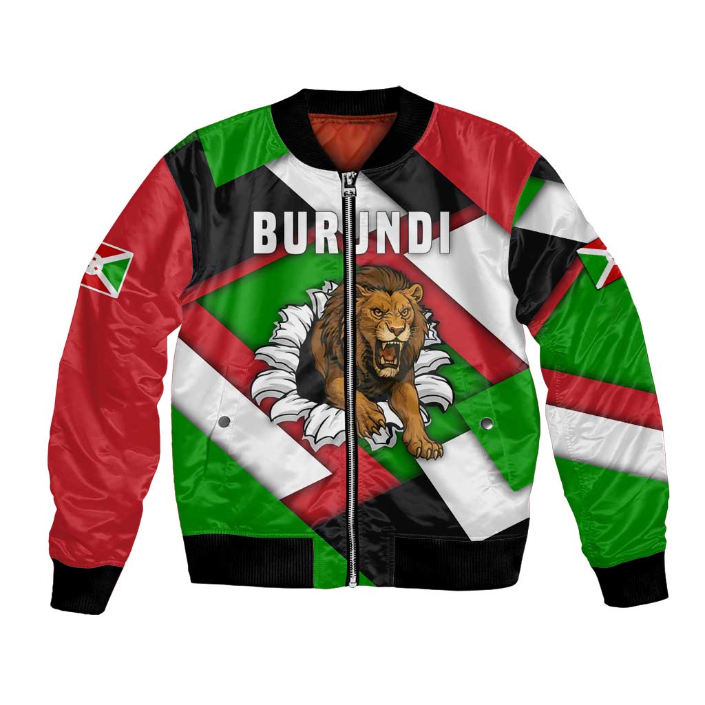 Burundi - Roaring Lion Bomber Jacket with National Flag Colors