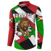 Burundi - Roaring Lion Button Sweatshirt with National Flag Colors
