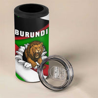 Burundi - Roaring Lion 4 in 1 Can Cooler Tumbler with National Flag Colors