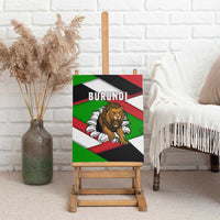 Burundi - Roaring Lion Canvas Wall Art with National Flag Colors