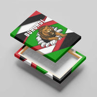 Burundi - Roaring Lion Canvas Wall Art with National Flag Colors