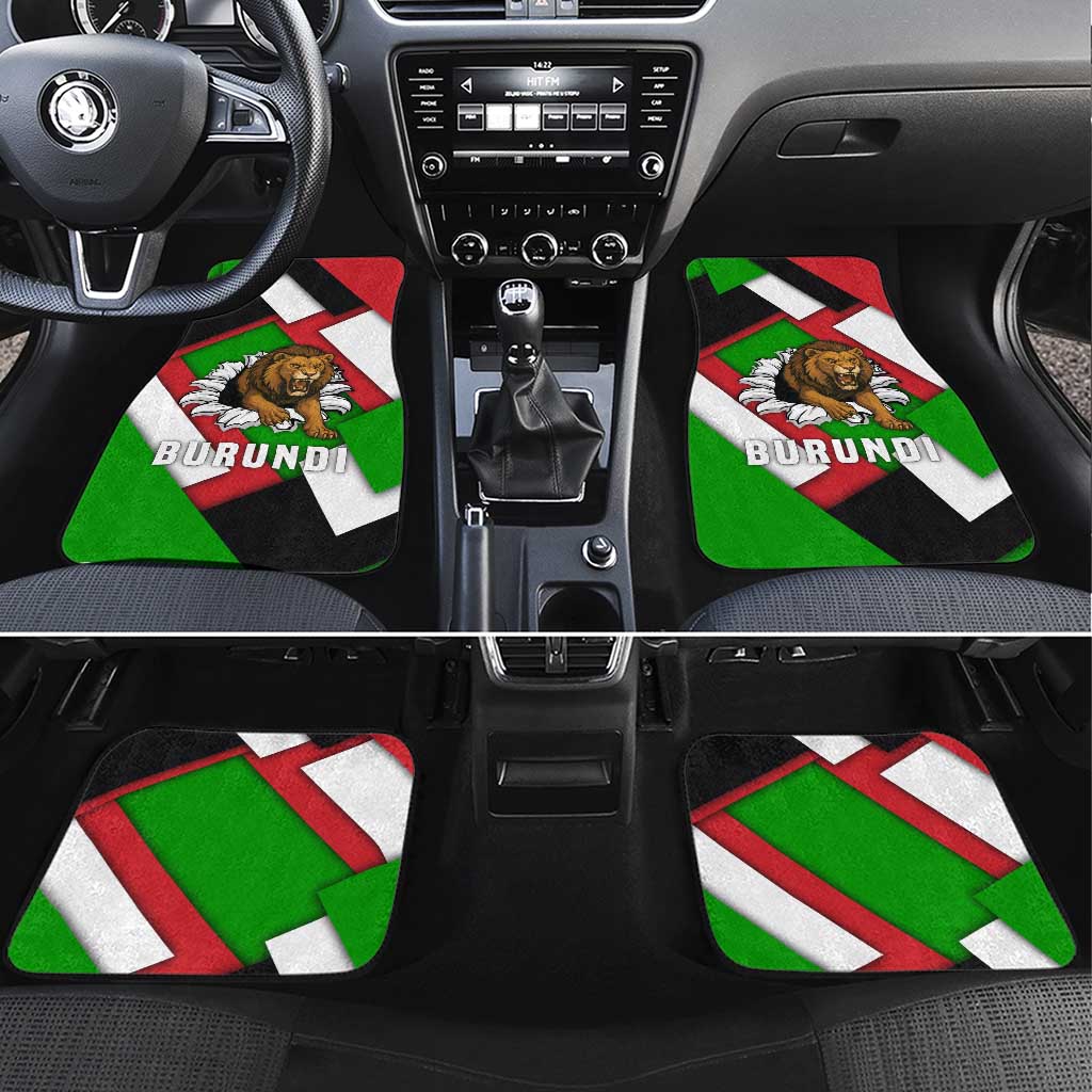 Burundi - Roaring Lion Car Mats with National Flag Colors