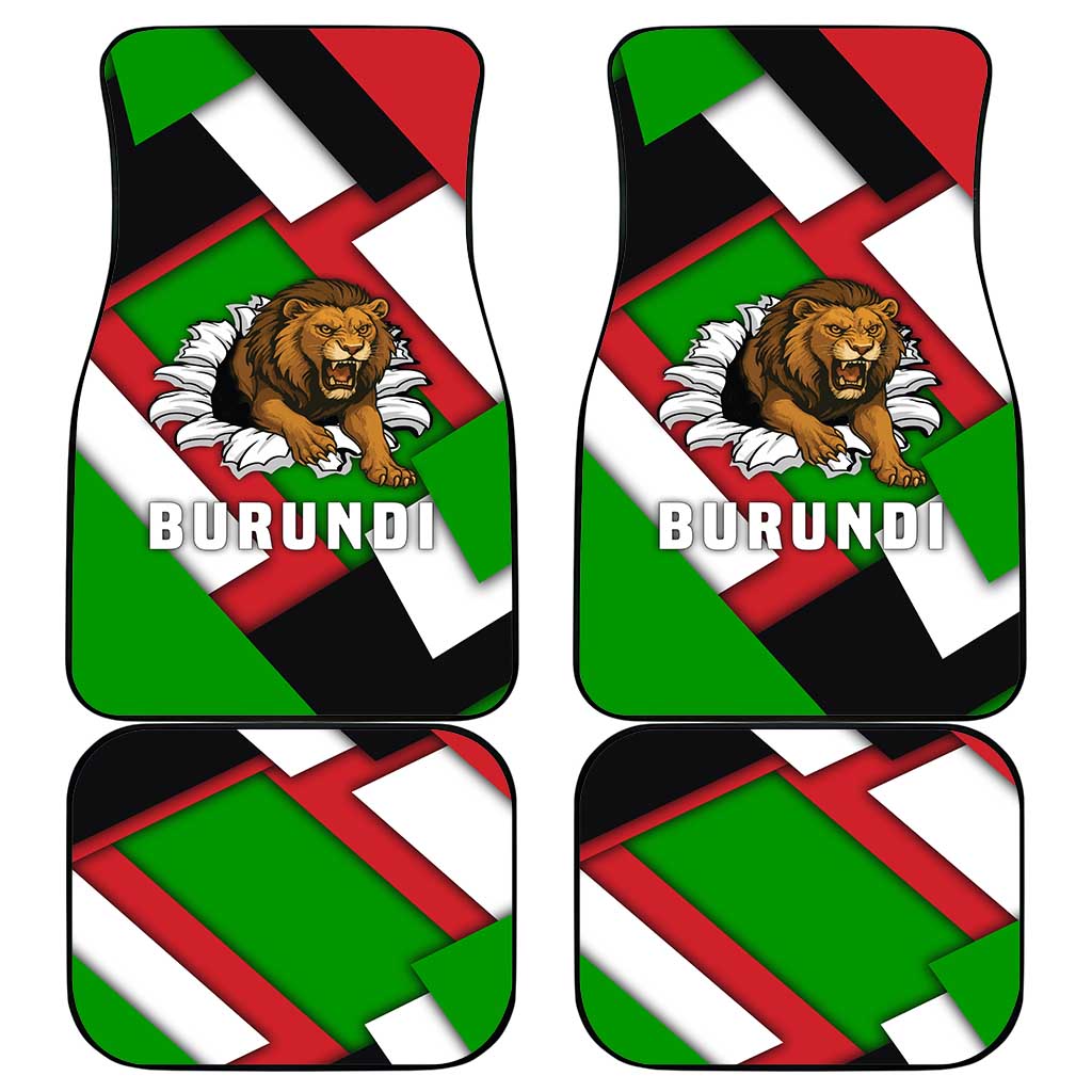 Burundi - Roaring Lion Car Mats with National Flag Colors