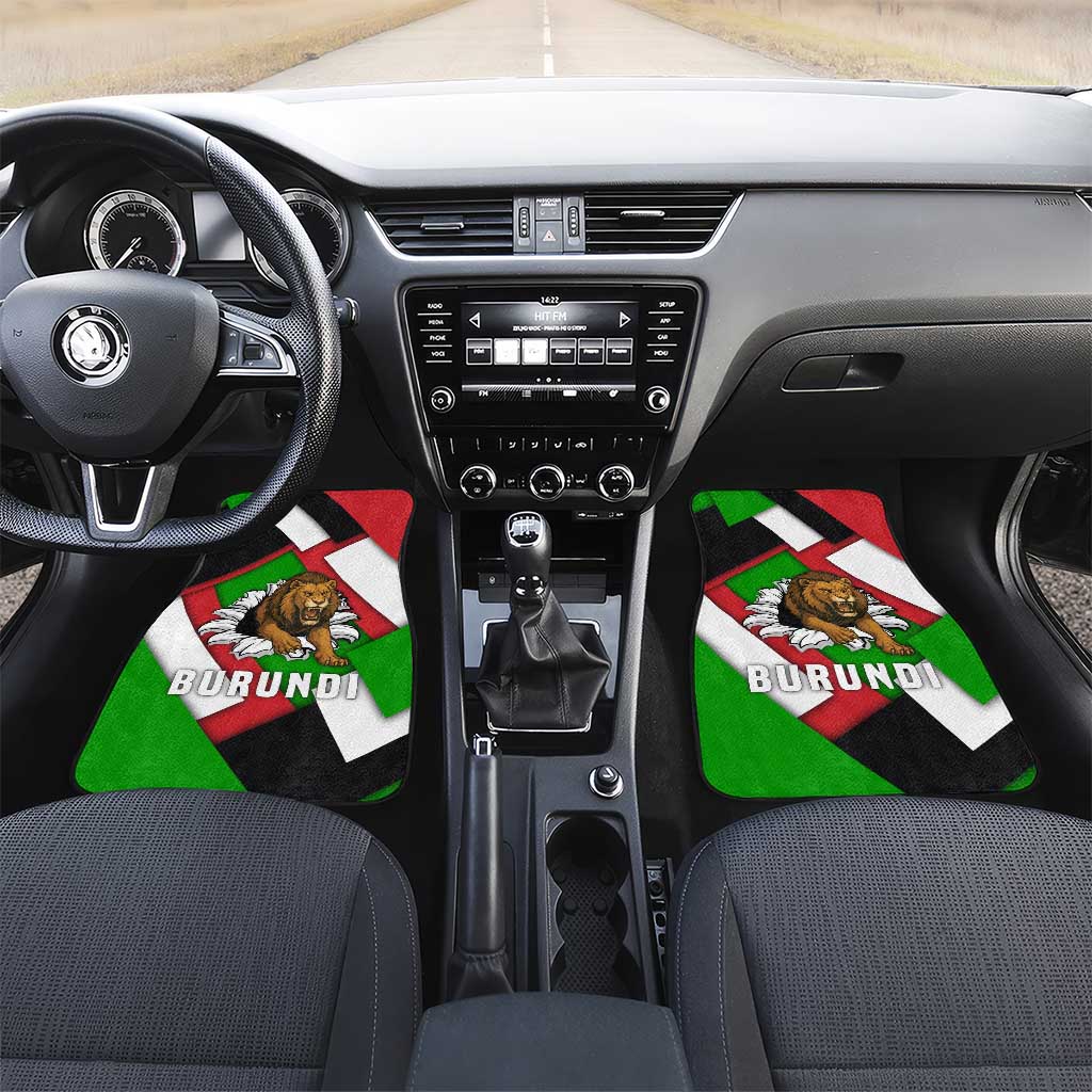 Burundi - Roaring Lion Car Mats with National Flag Colors