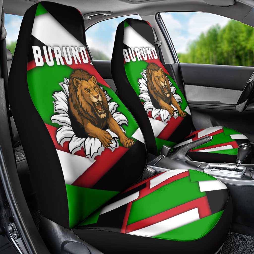 Burundi - Roaring Lion Car Seat Cover with National Flag Colors