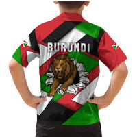 Burundi - Roaring Lion Family Matching Mermaid Dress and Hawaiian Shirt with National Flag Colors