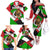 Burundi - Roaring Lion Family Matching Off The Shoulder Long Sleeve Dress and Hawaiian Shirt with National Flag Colors