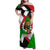 Burundi - Roaring Lion Family Matching Off Shoulder Maxi Dress and Hawaiian Shirt with National Flag Colors