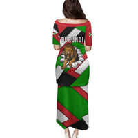 Burundi - Roaring Lion Family Matching Puletasi and Hawaiian Shirt with National Flag Colors