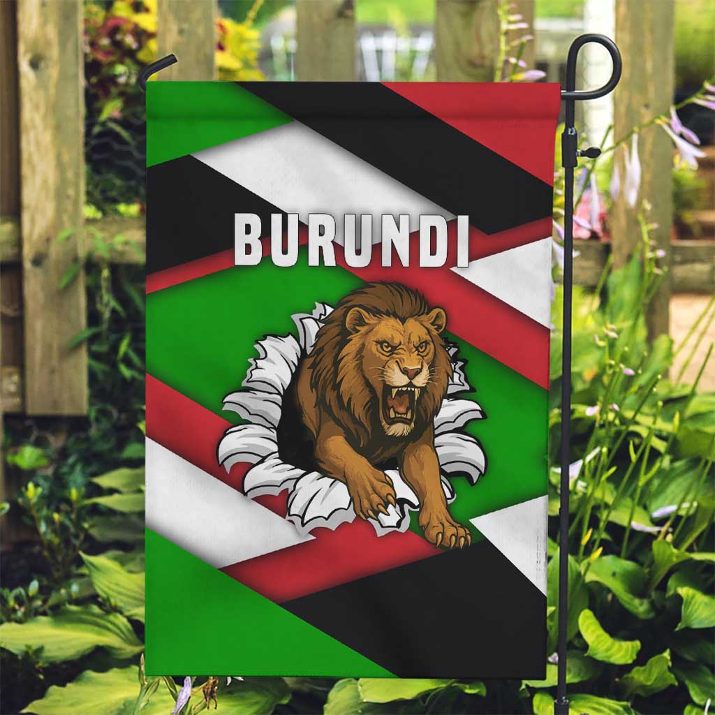 Burundi - Roaring Lion Garden Flag with National Flag Colors