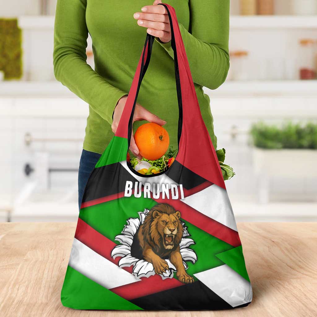Burundi - Roaring Lion Grocery Bag with National Flag Colors