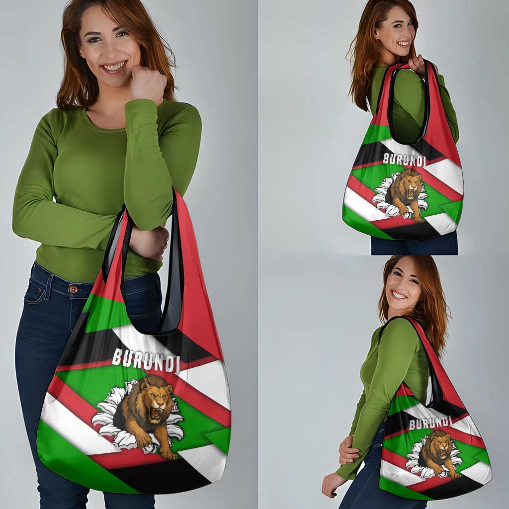 Burundi - Roaring Lion Grocery Bag with National Flag Colors