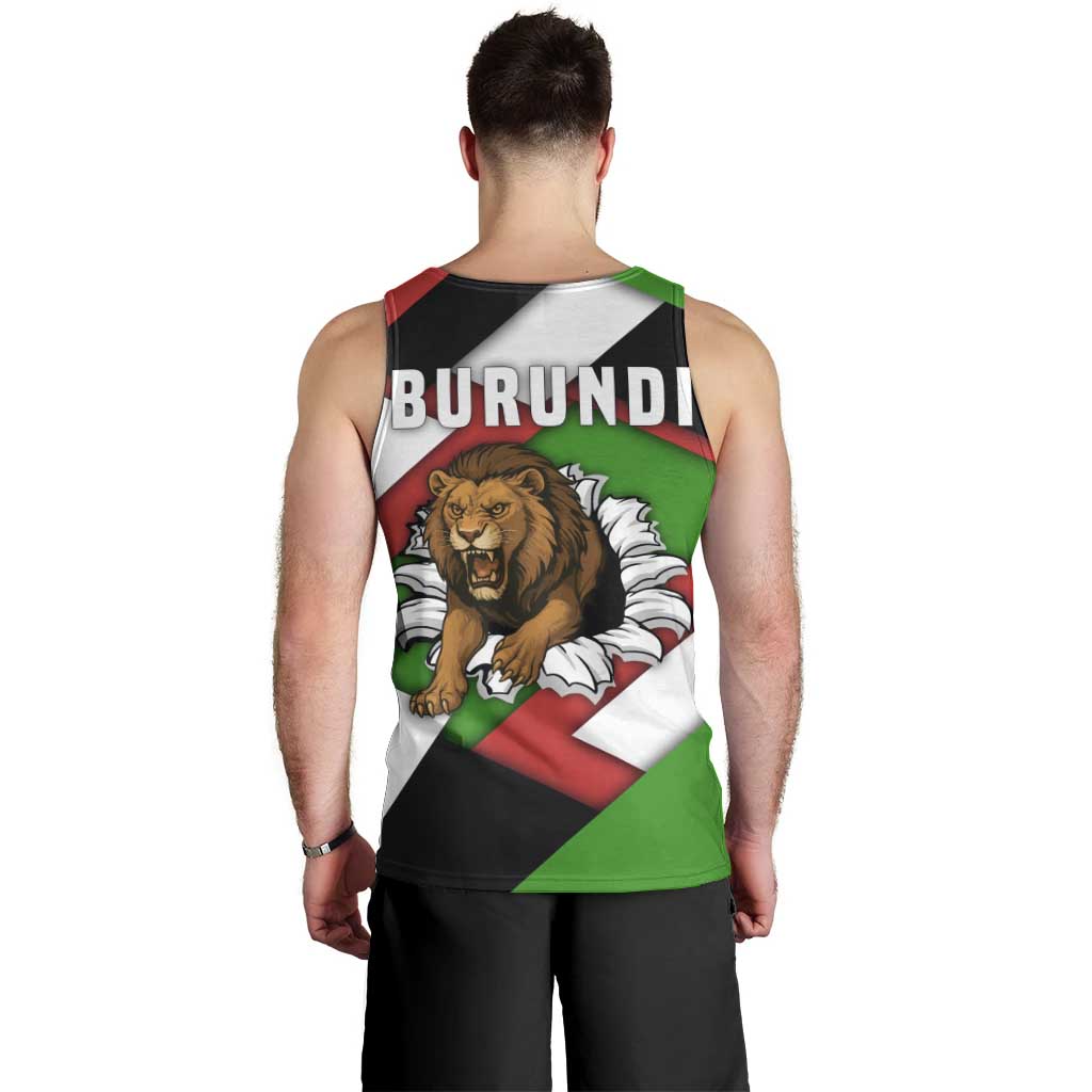 Burundi - Roaring Lion Men Tank Top with National Flag Colors