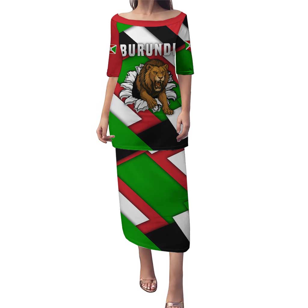 Burundi - Roaring Lion Puletasi with National Flag Colors
