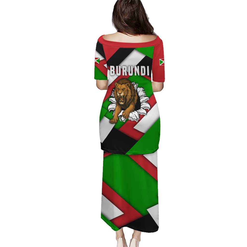 Burundi - Roaring Lion Puletasi with National Flag Colors