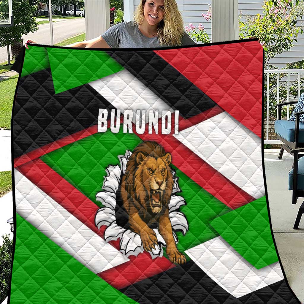 Burundi - Roaring Lion Quilt with National Flag Colors