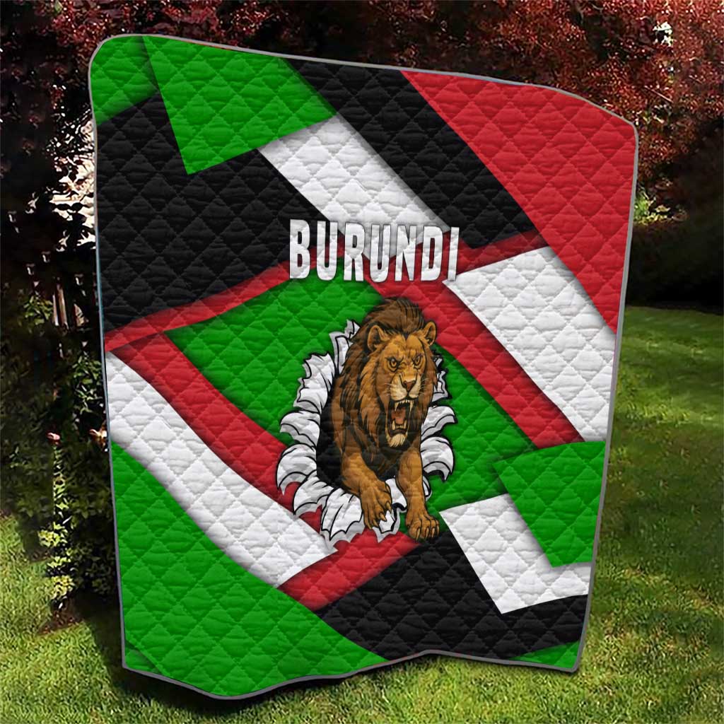 Burundi - Roaring Lion Quilt with National Flag Colors