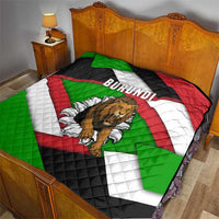 Burundi - Roaring Lion Quilt with National Flag Colors