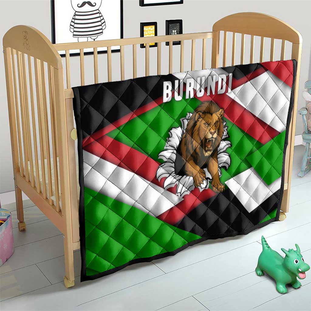 Burundi - Roaring Lion Quilt with National Flag Colors