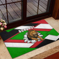 Burundi - Roaring Lion Rubber Doormat with National Flag Colors