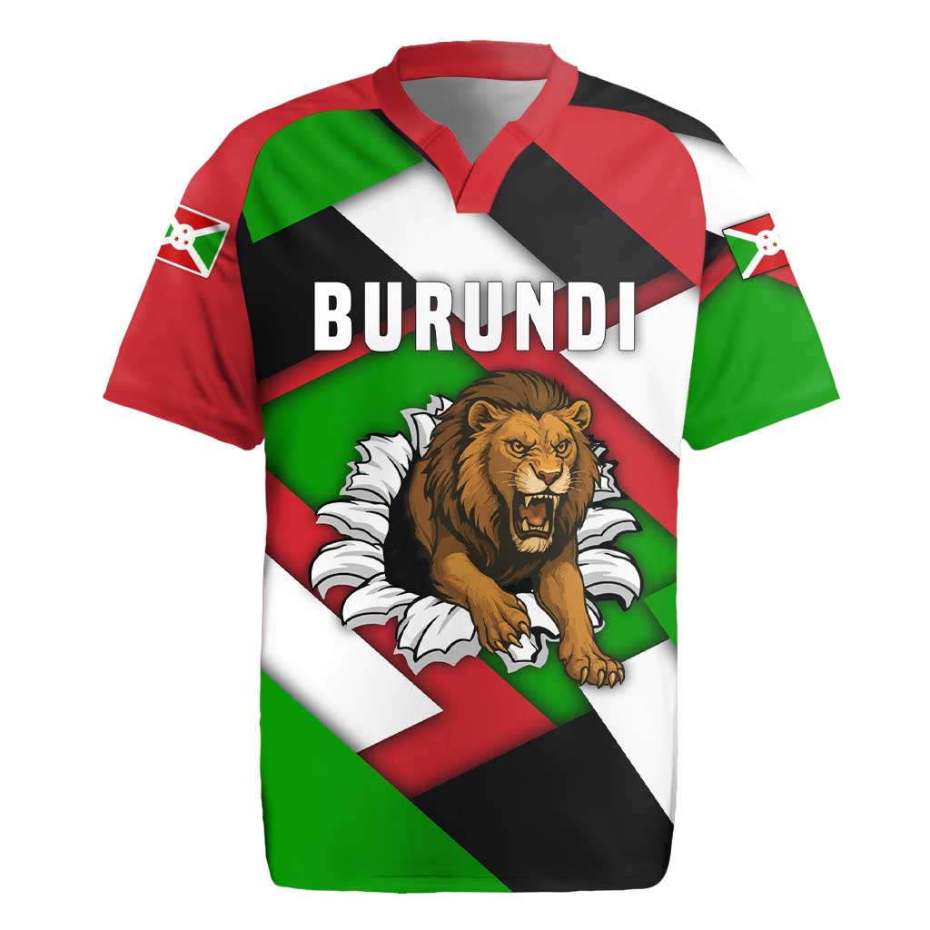 Burundi - Roaring Lion Rugby Jersey with National Flag Colors