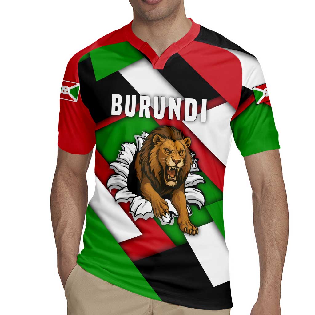Burundi - Roaring Lion Rugby Jersey with National Flag Colors