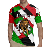 Burundi - Roaring Lion Rugby Jersey with National Flag Colors
