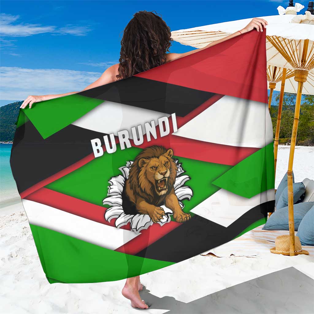 Burundi - Roaring Lion Sarong with National Flag Colors